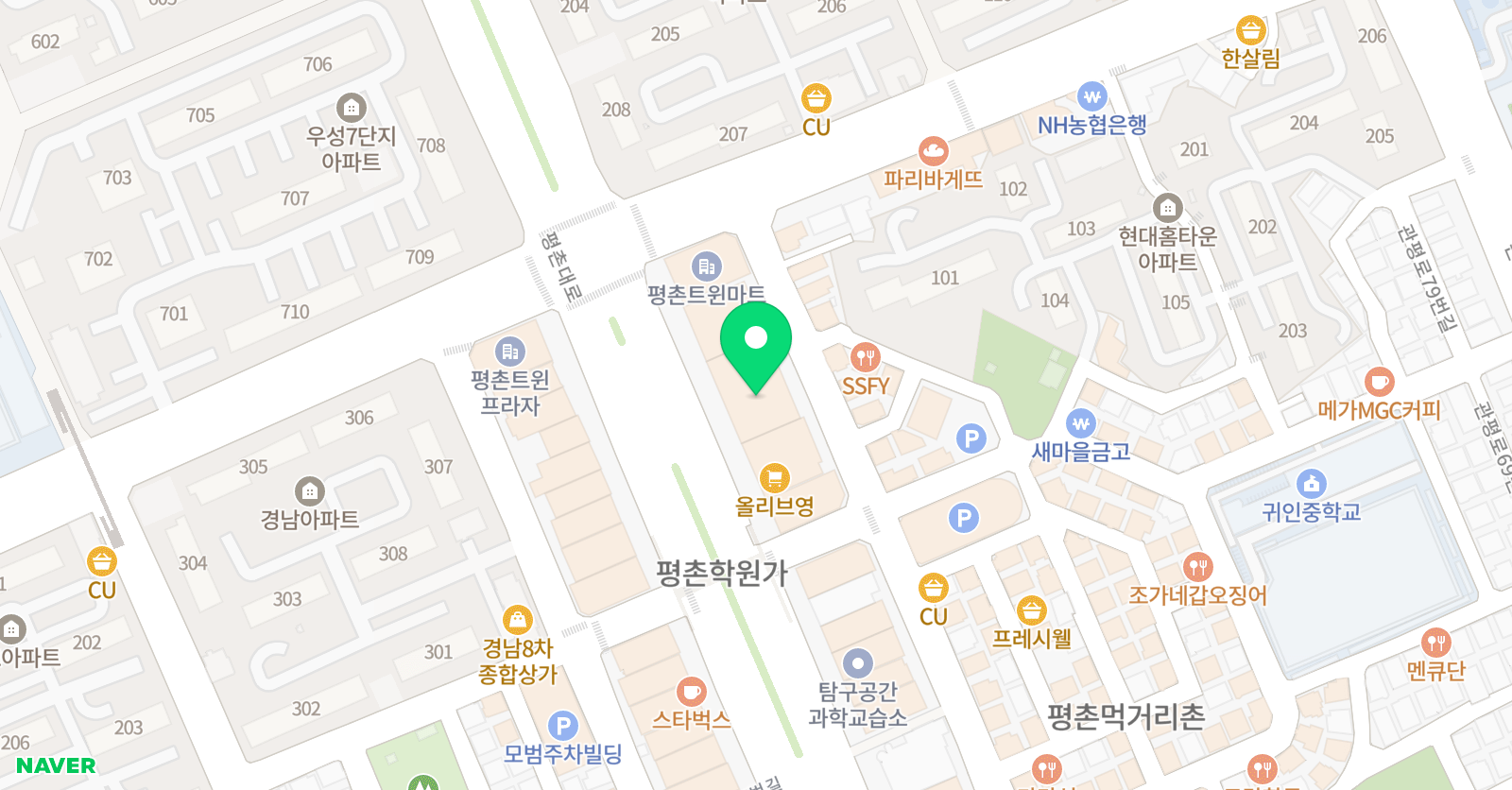 씨큐브코딩 평촌센터 위치