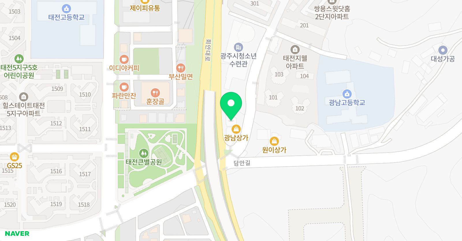 태전한울 태권도장 위치