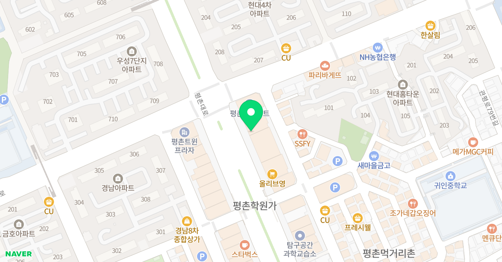 씨투엠 사고력수학학원 위치