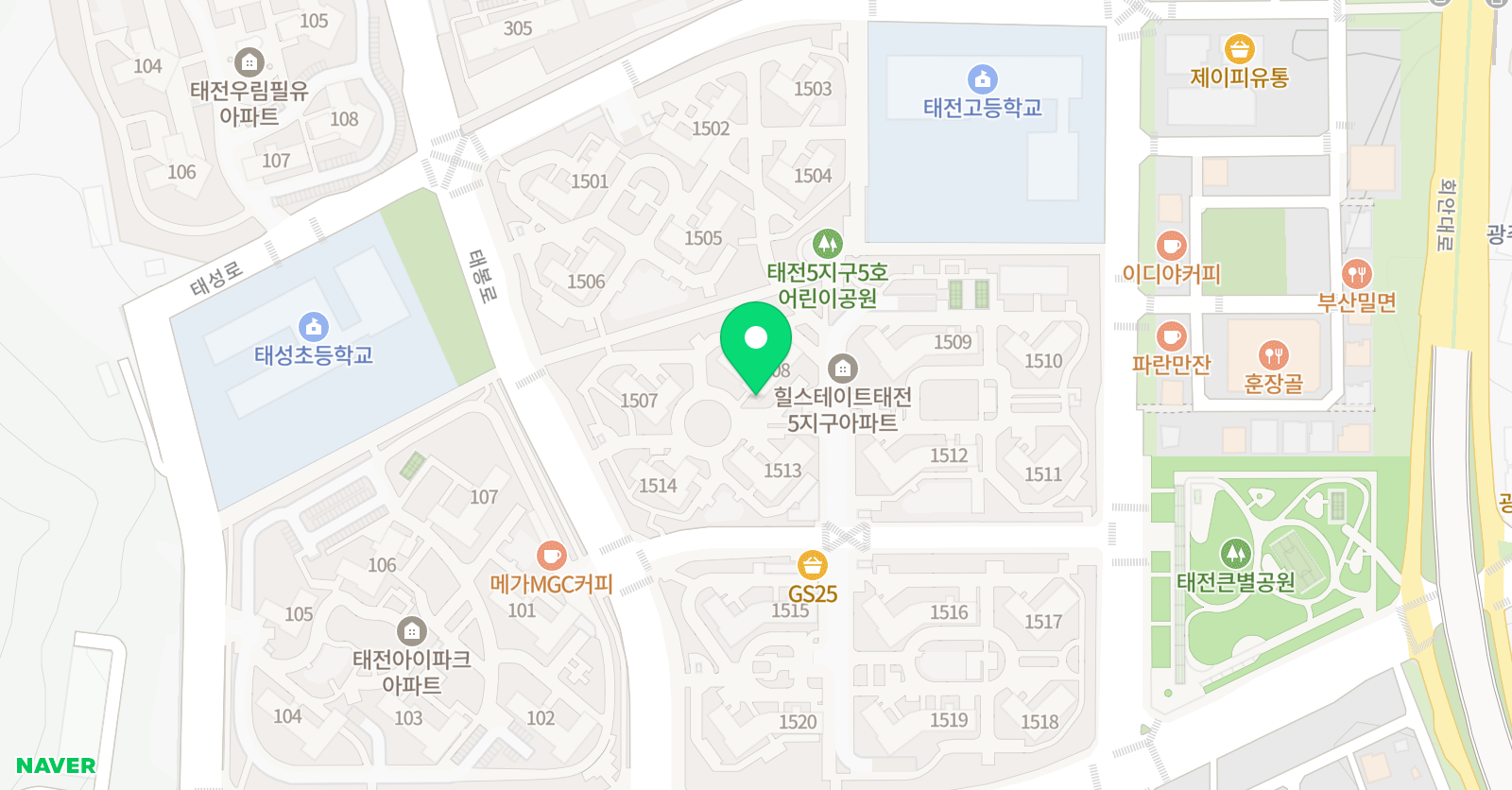 잉글리시아이 영어학원 태전힐스테이트점 위치