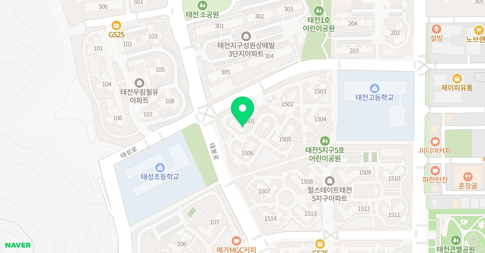 빨간펜 수학의달인 태전힐스점 위치