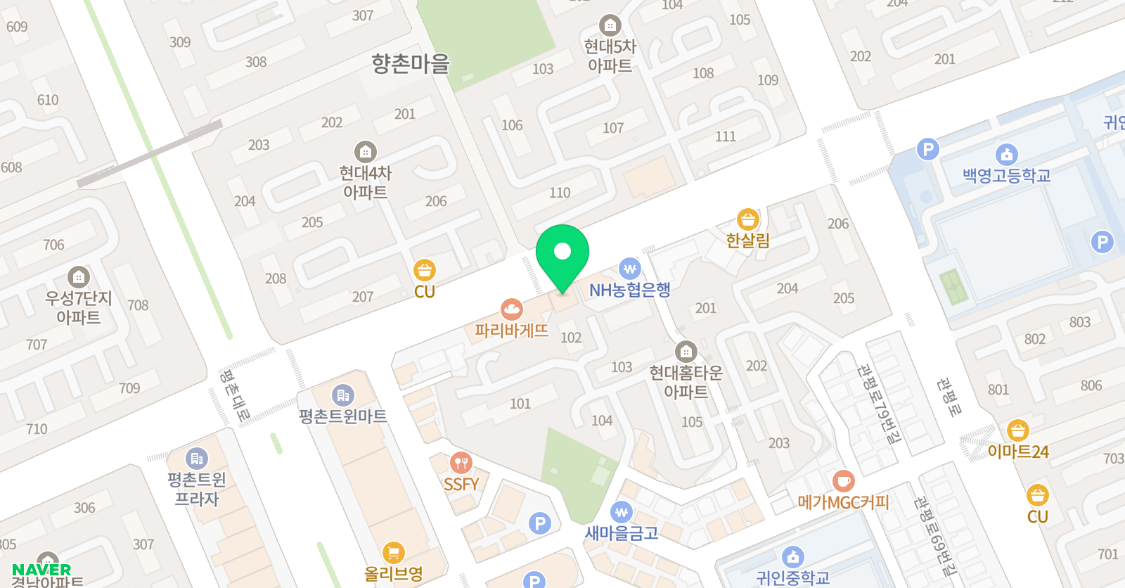 에듀매쓰큐 수학학원 위치