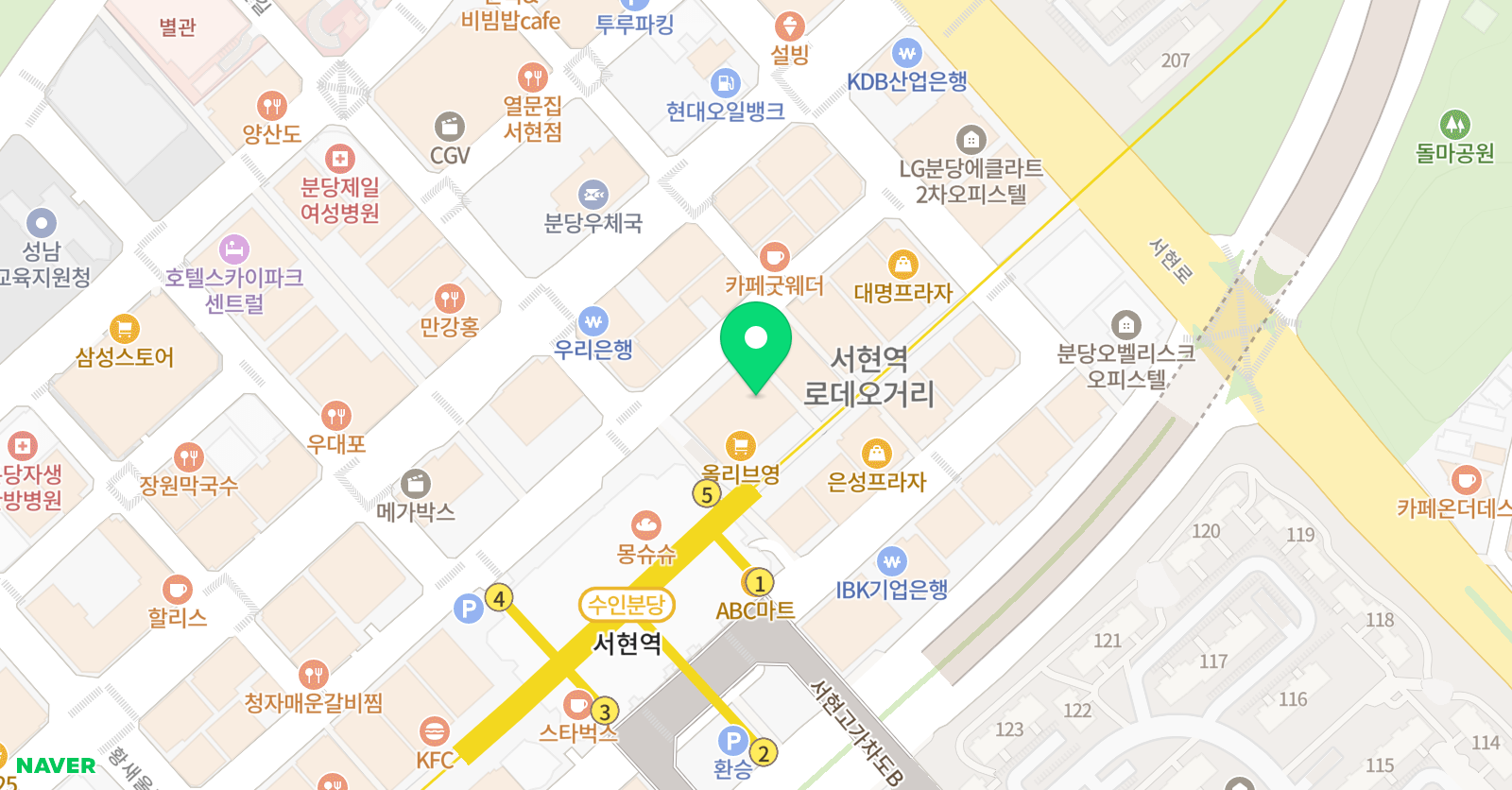 에잇핏 요가 서현점 위치