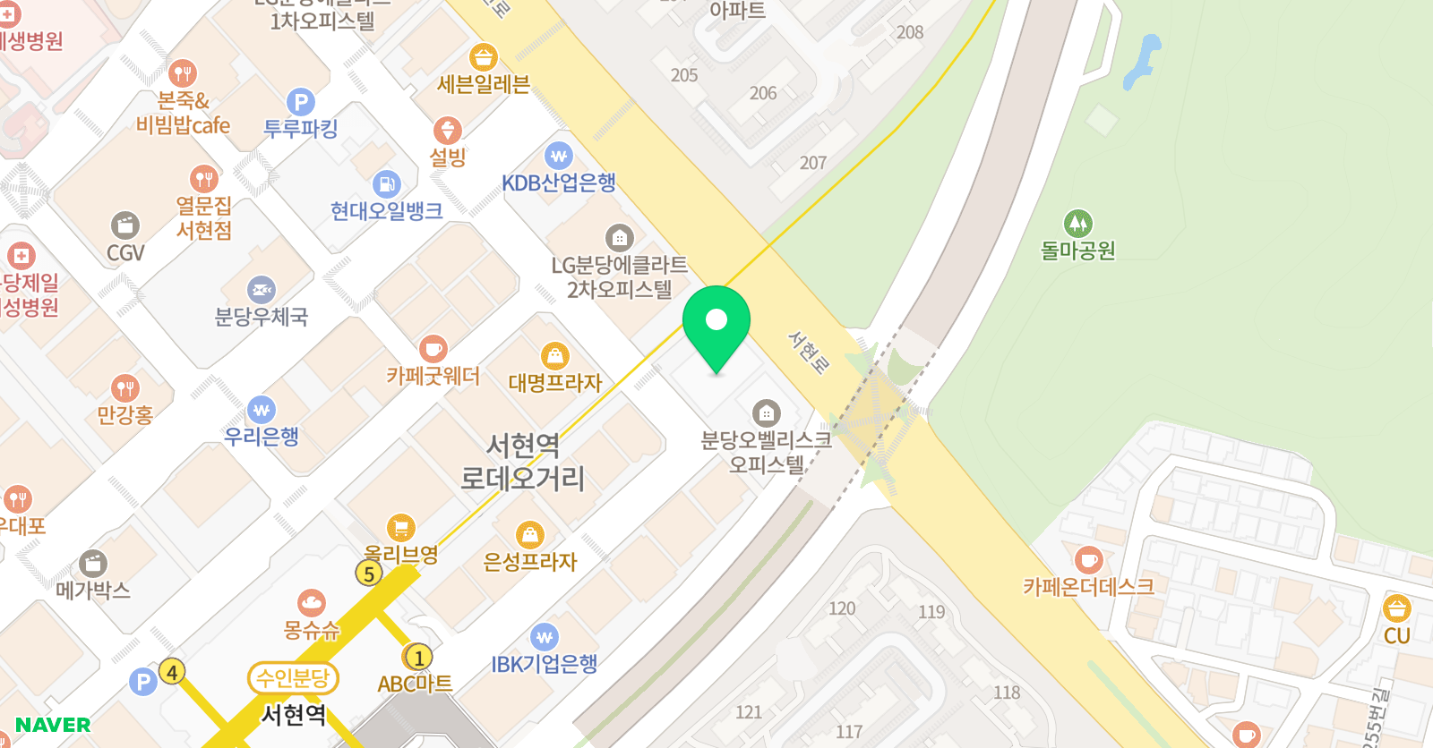 SKY 코딩학원 분당점 위치