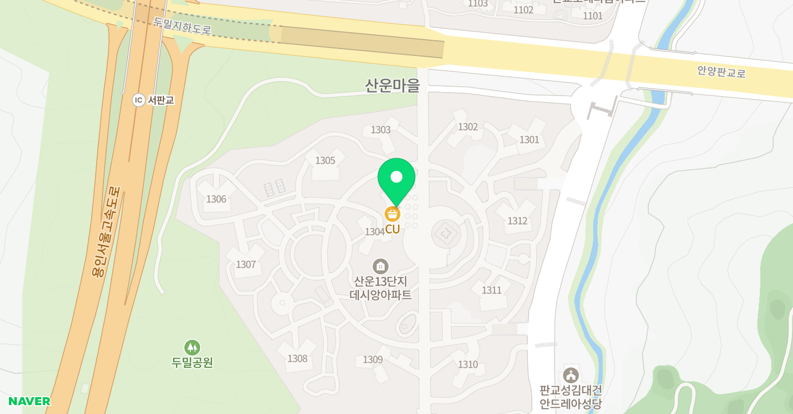 산운 태권도장 위치