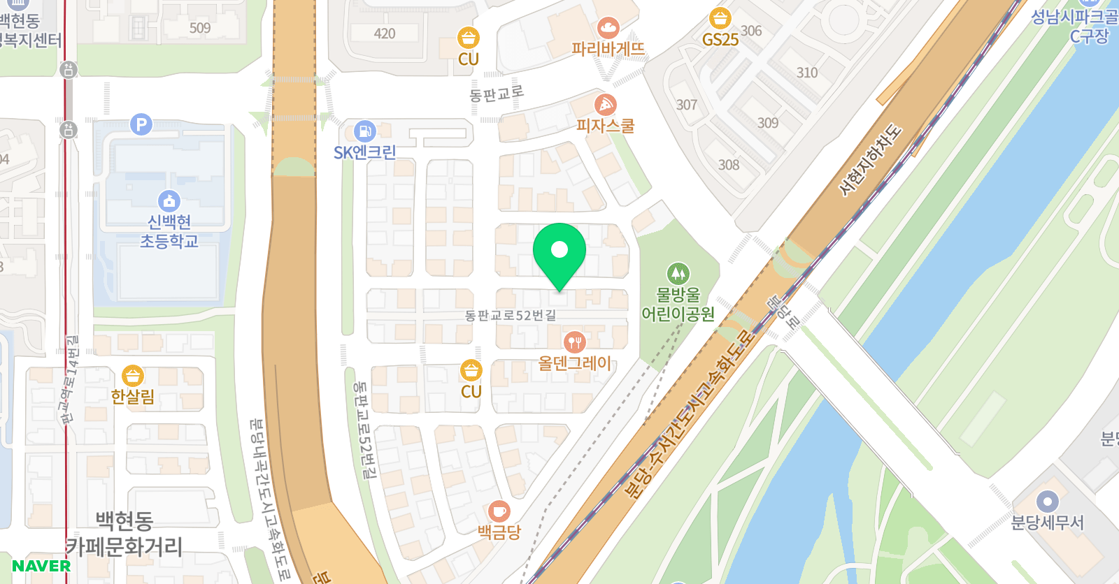 어썸 기타학원 판교점 위치