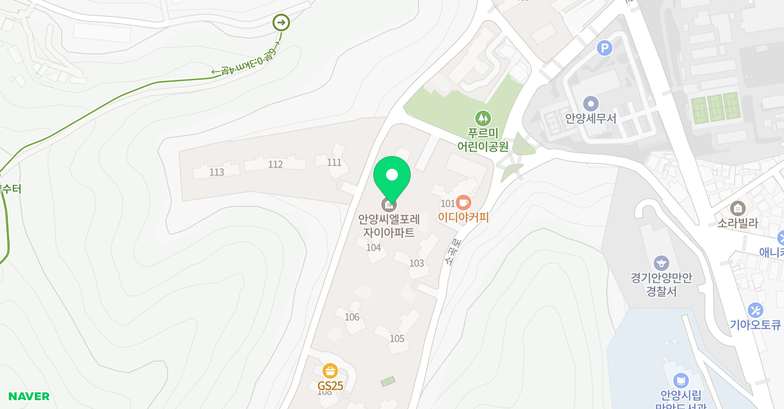 아소비 아양씨엘포레자이점 위치