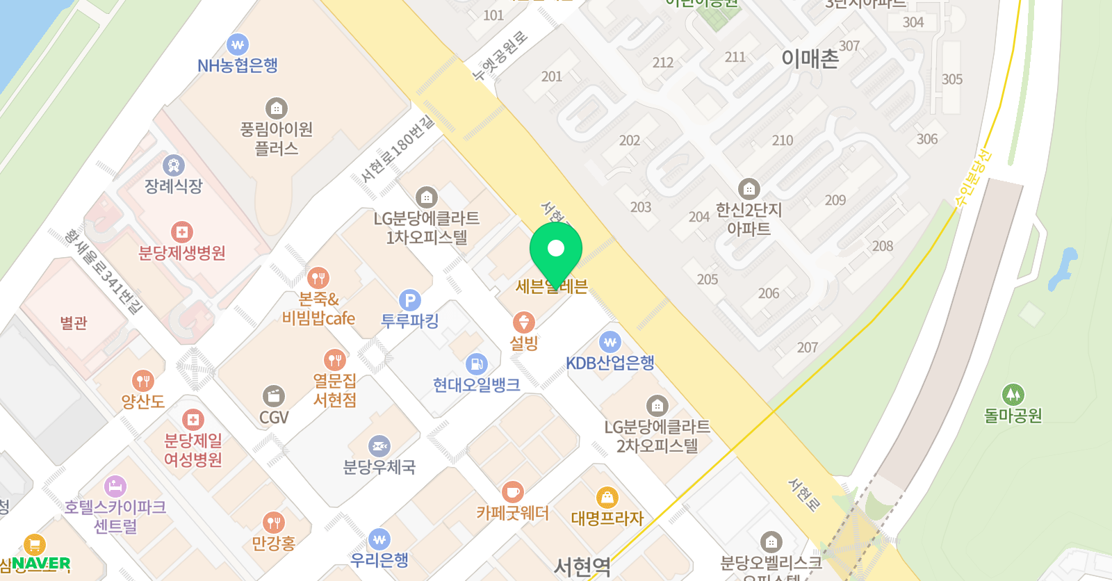 분당창조의아침 미술학원 탑클래스관 위치