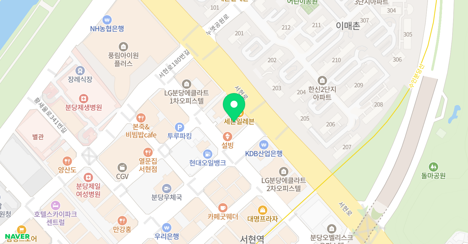 창조의아침 미술학원 분당서현캠퍼스 위치