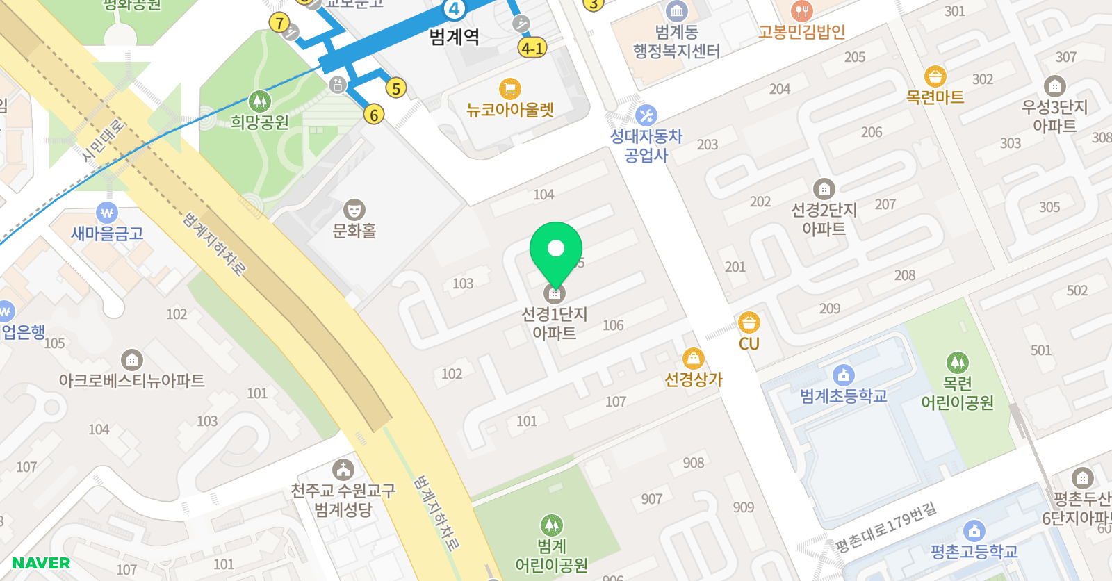 리드인 평촌사색과철학나무 위치