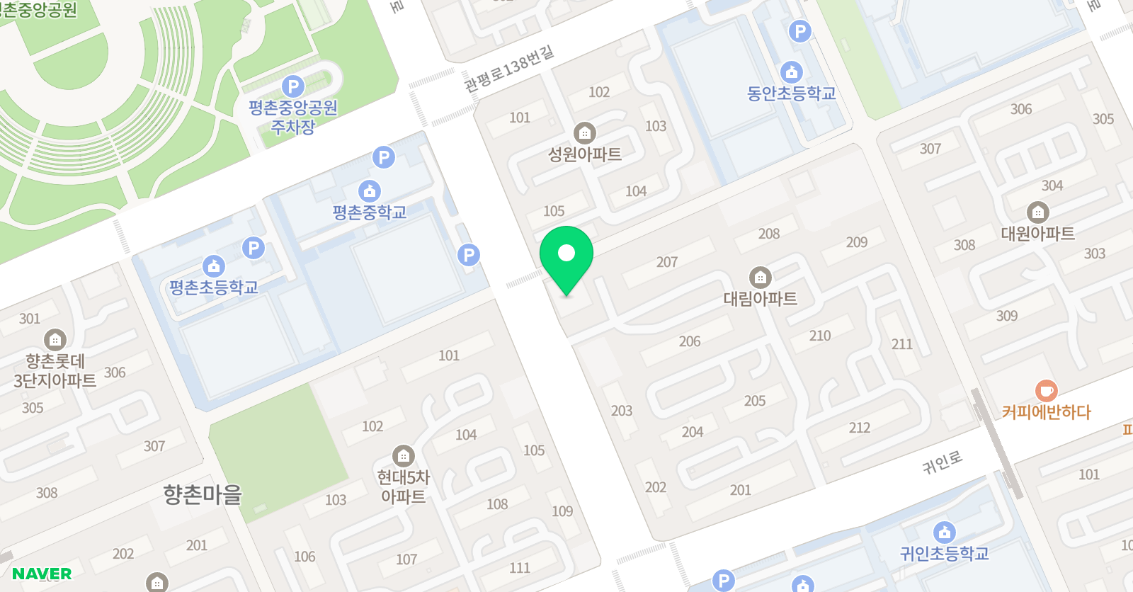 평촌 소리샘 음악학원 위치
