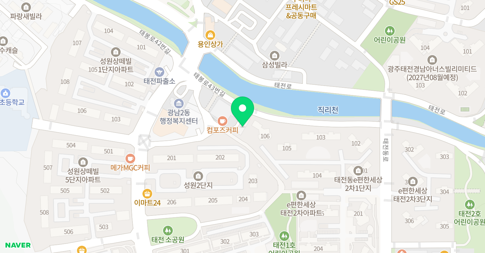 윤선생 영어숲 광주태전학원 위치