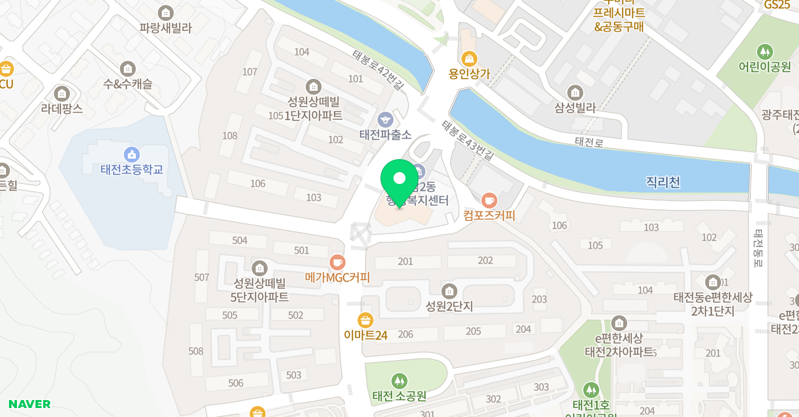 아소비 큐미르 에듀탑학원 위치