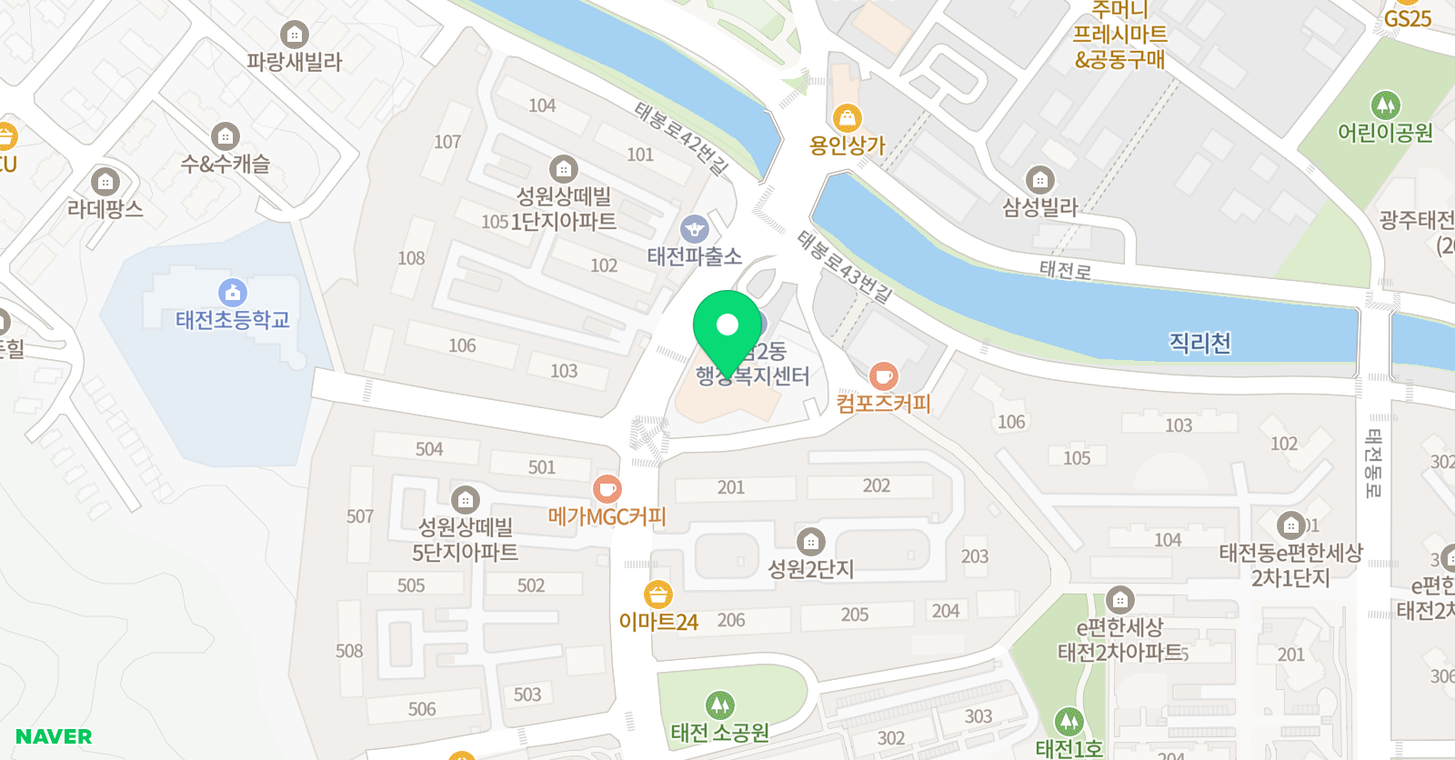 튼튼 영어마스터클럽 광주태전학원 위치
