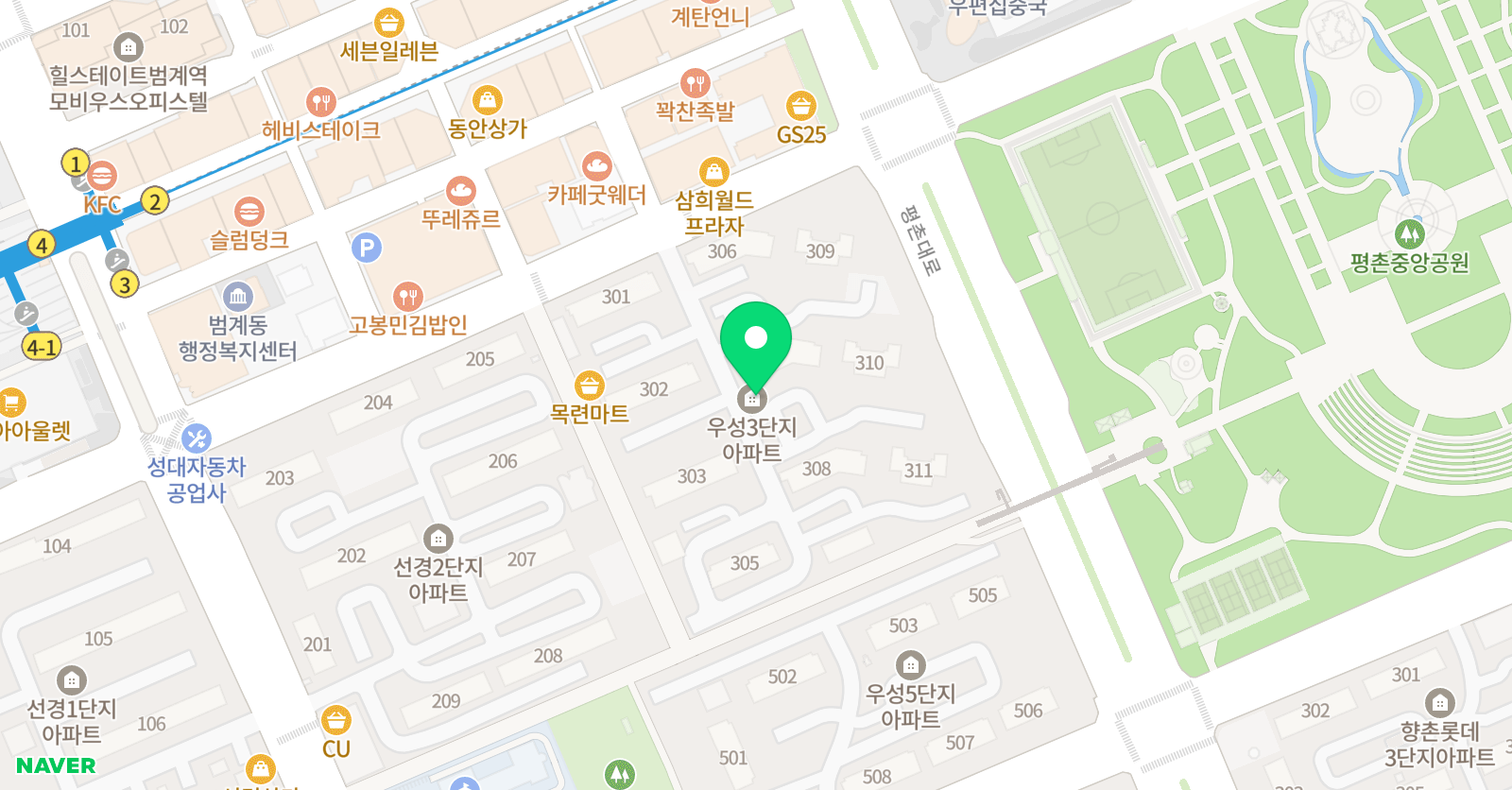 윤선생 우리집앞 영어교실 범계목련점 위치