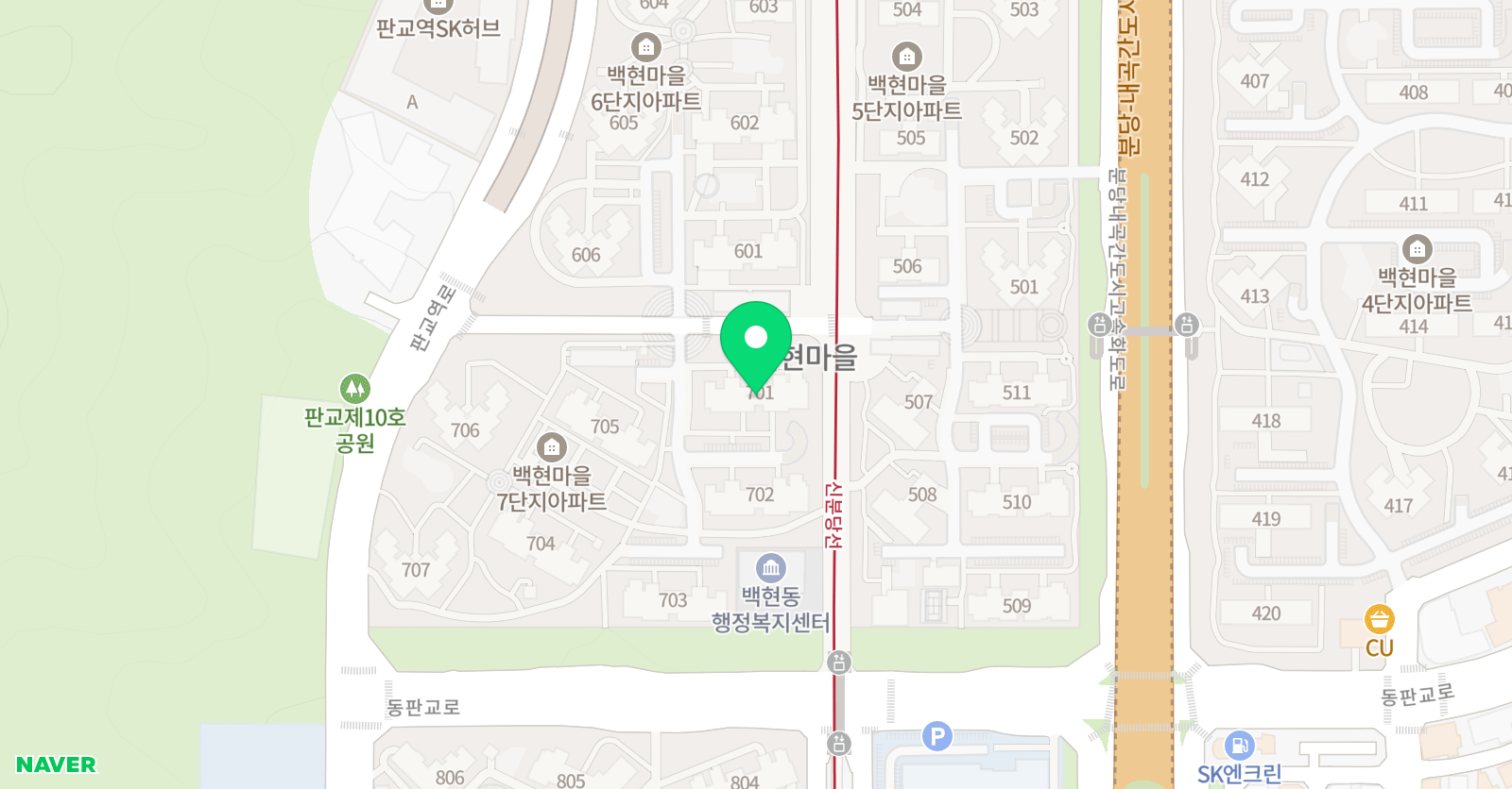 MV 동판교 학원 위치