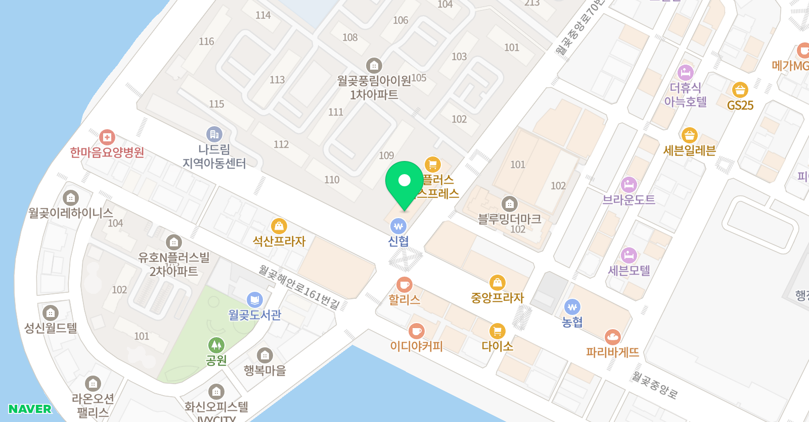 프라임 영어수학학원 월곶점 위치