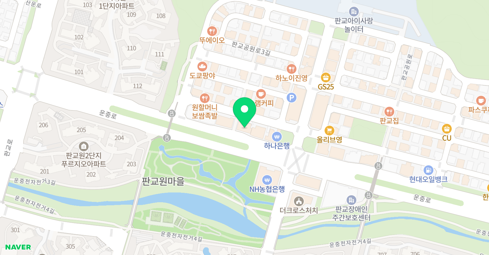 쇼뇨 몬테소리 판교센터 위치