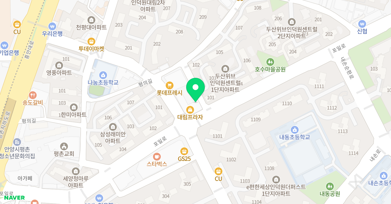 아카데미창 창 의왕내손점 위치