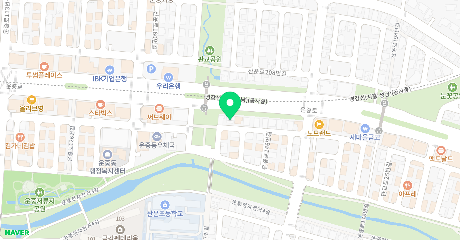 아담리즈 수학 서판교센터 위치