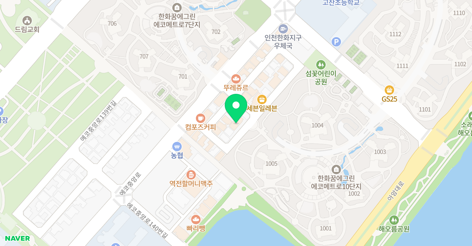 많은물소리 음악학원 위치