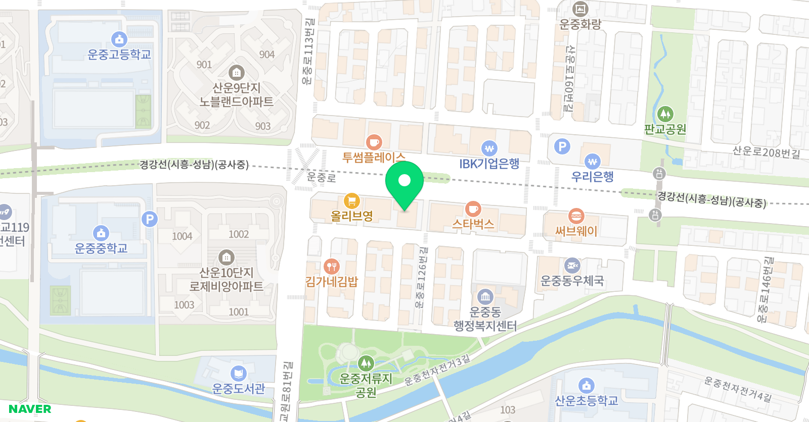 치어리딩영어학원 위치