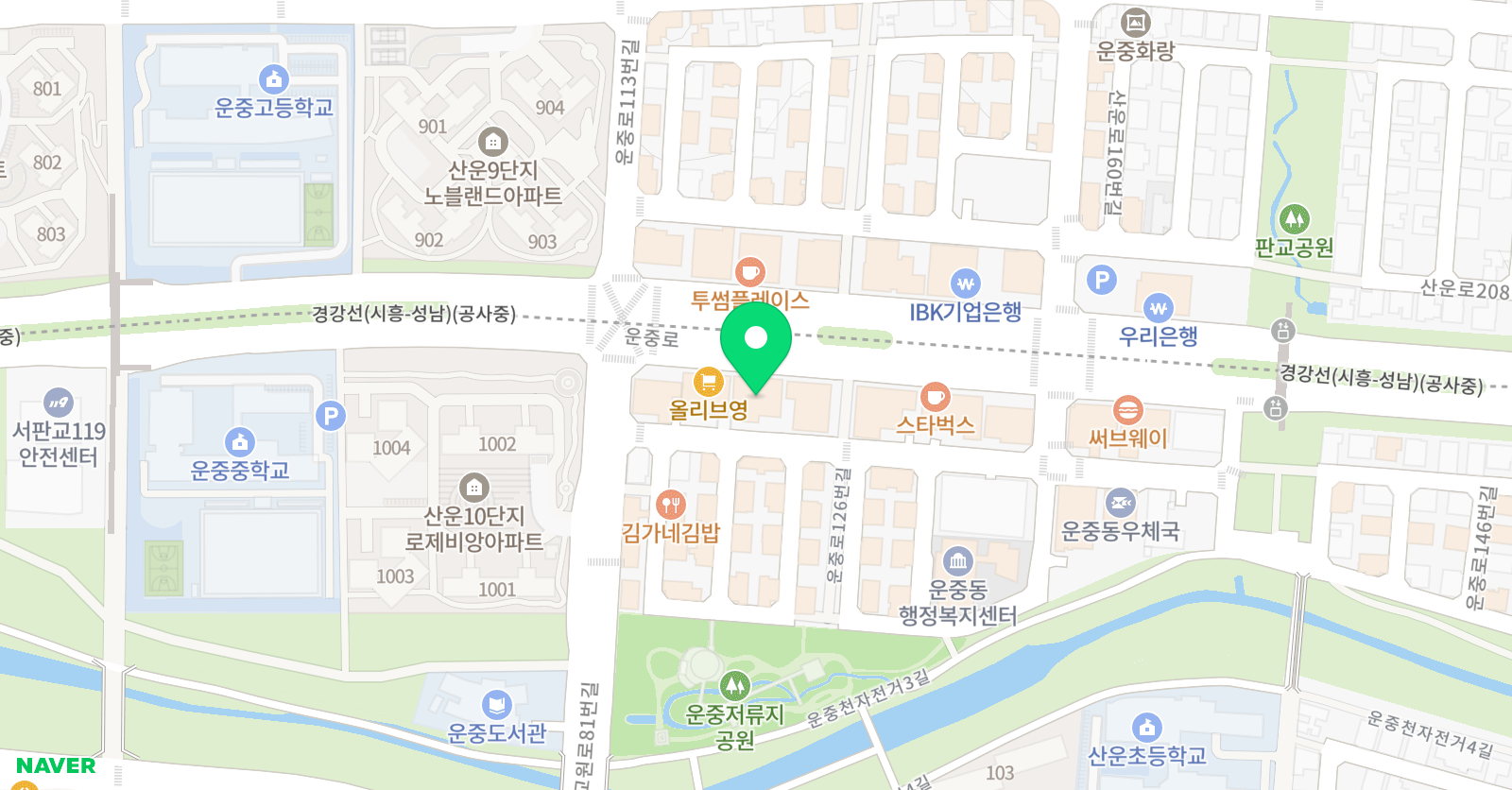 에듀플렉스 학원 서판교점 위치