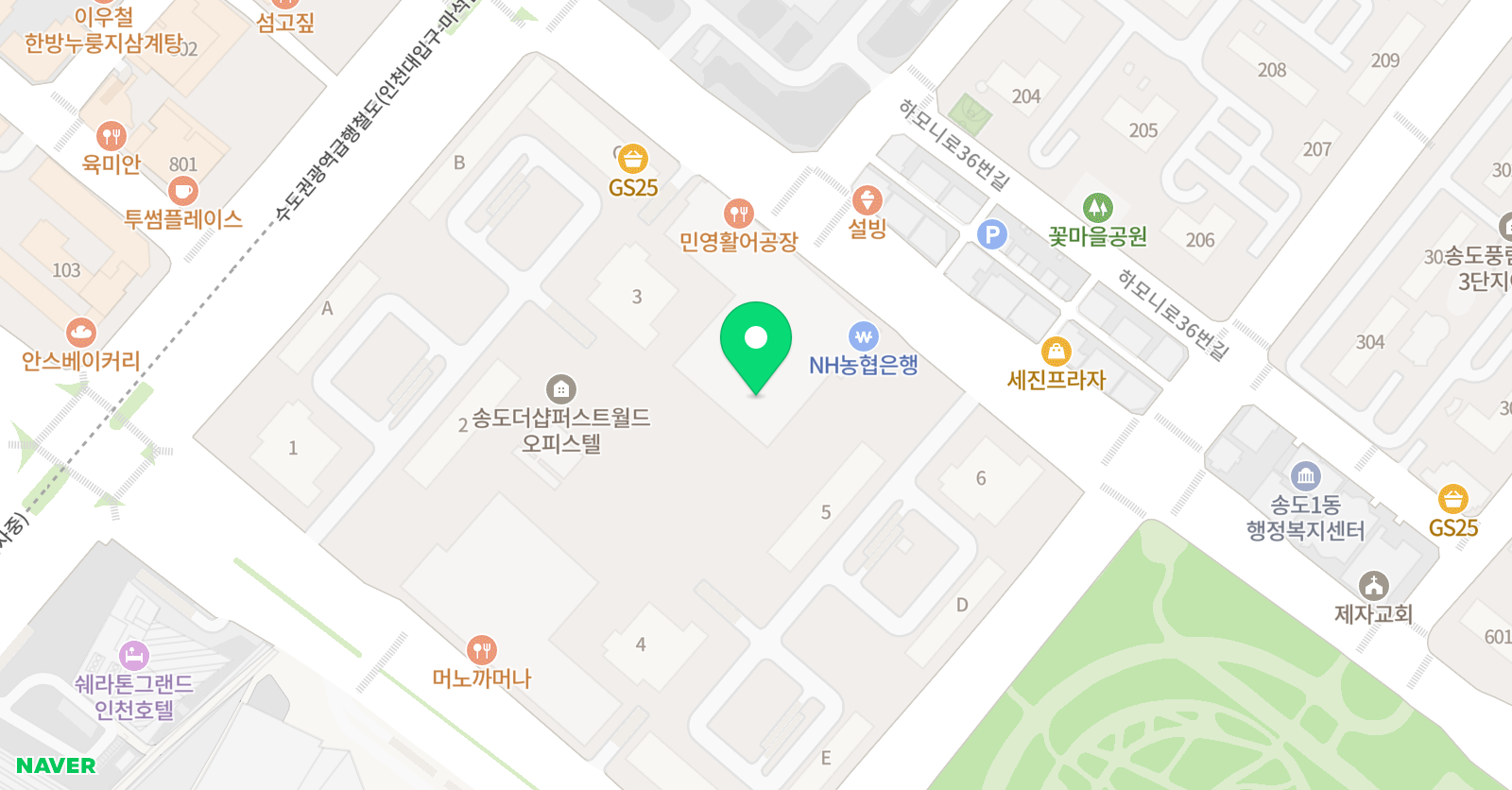 창조의아침 미술학원 송도캠퍼스 위치