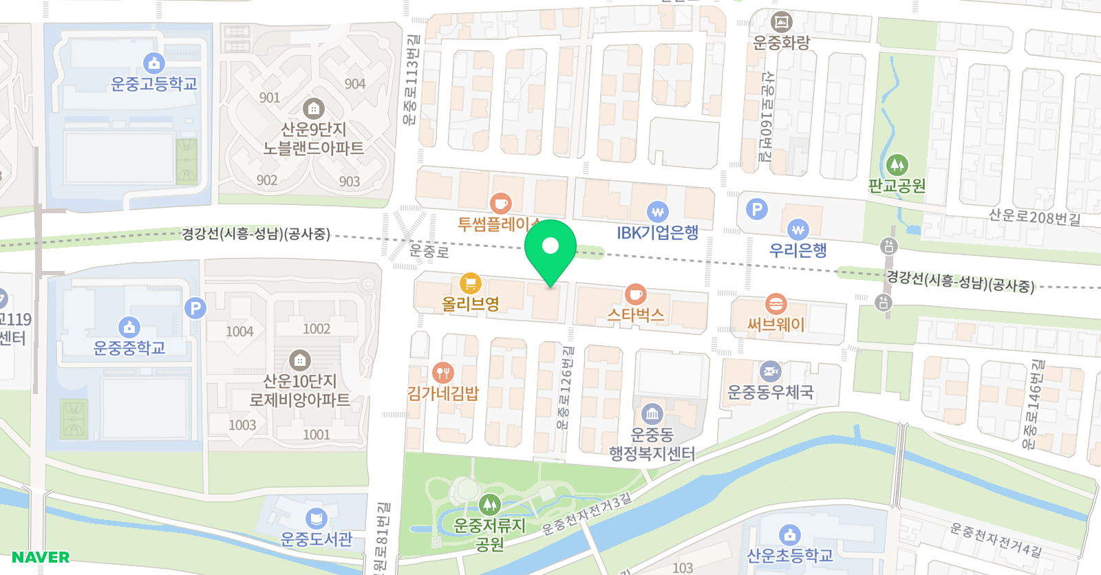 판교 KTIGERS 태권도 위치