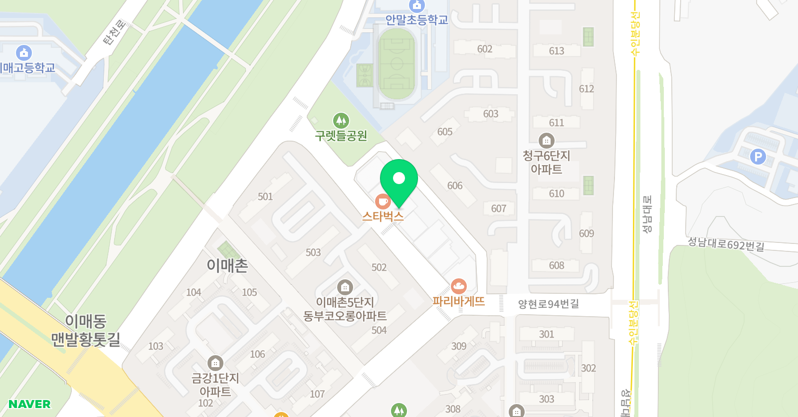 빨간펜 수학의달인 이매촌점 위치