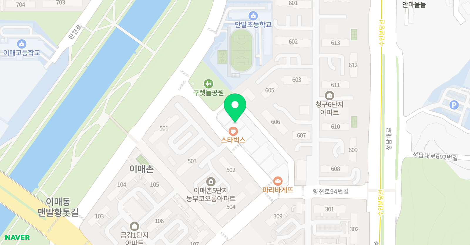 이매지지이해법 수학학원 위치