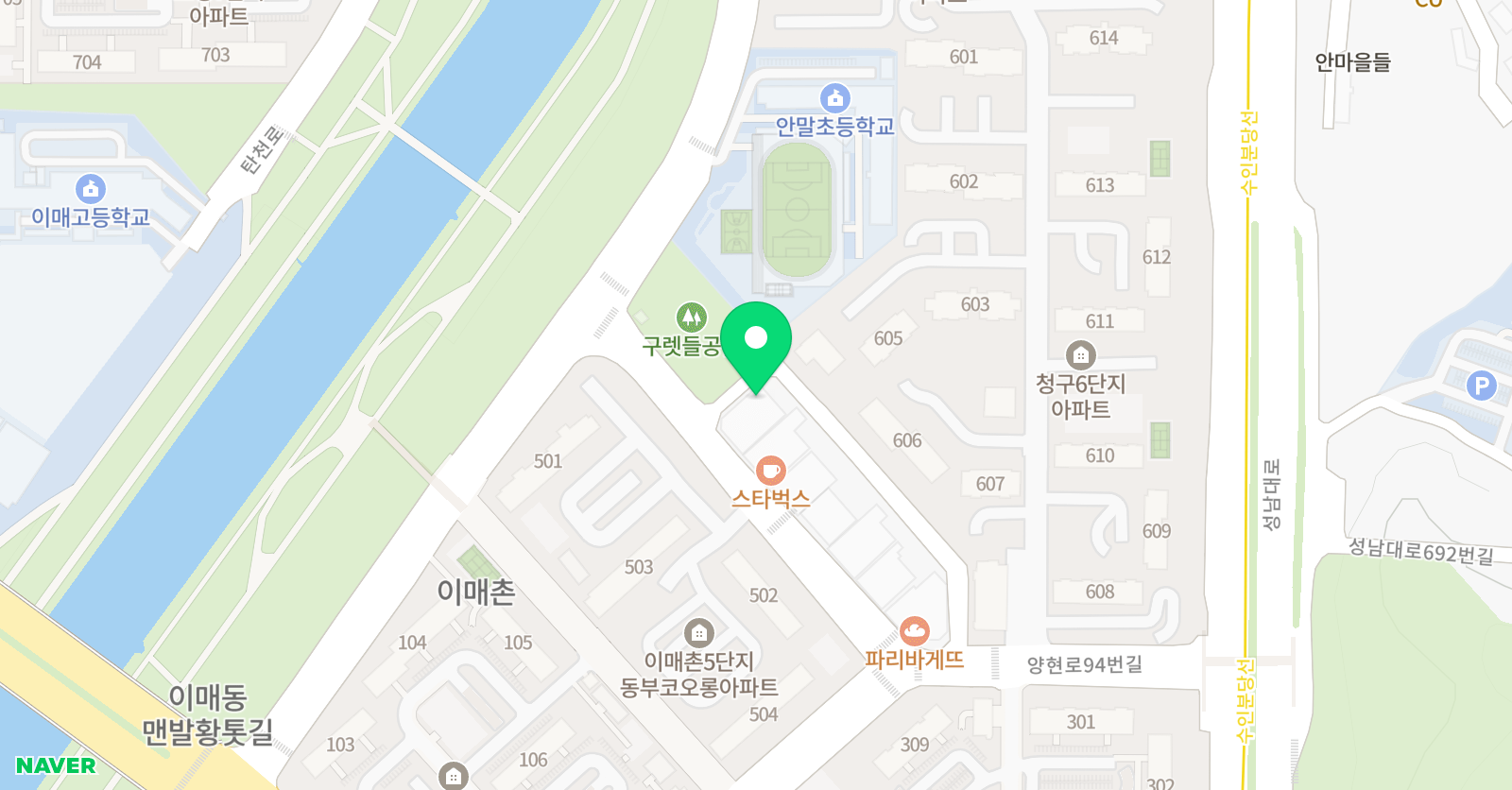 뮤엠 영어 안말초점 위치