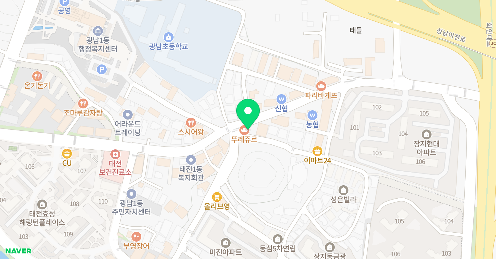 MAC 실용음악학원 태전점 위치