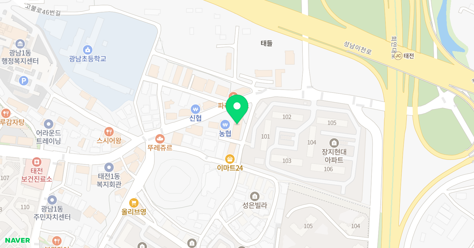 경기광주 무용학원 태전점 위치