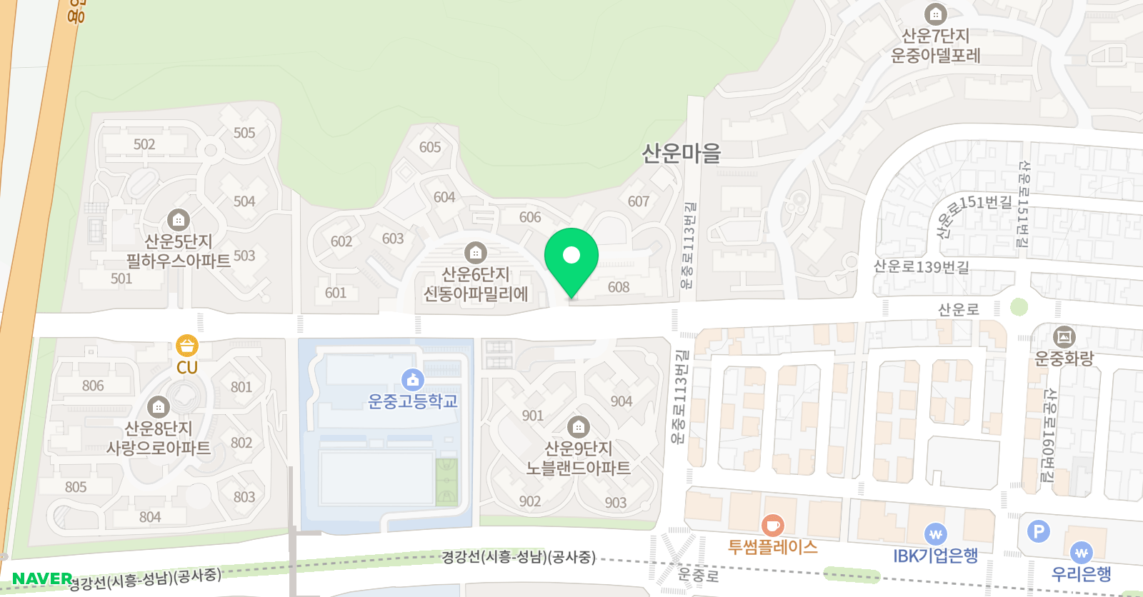 빨간펜 수학의달인 산운6단지점 위치