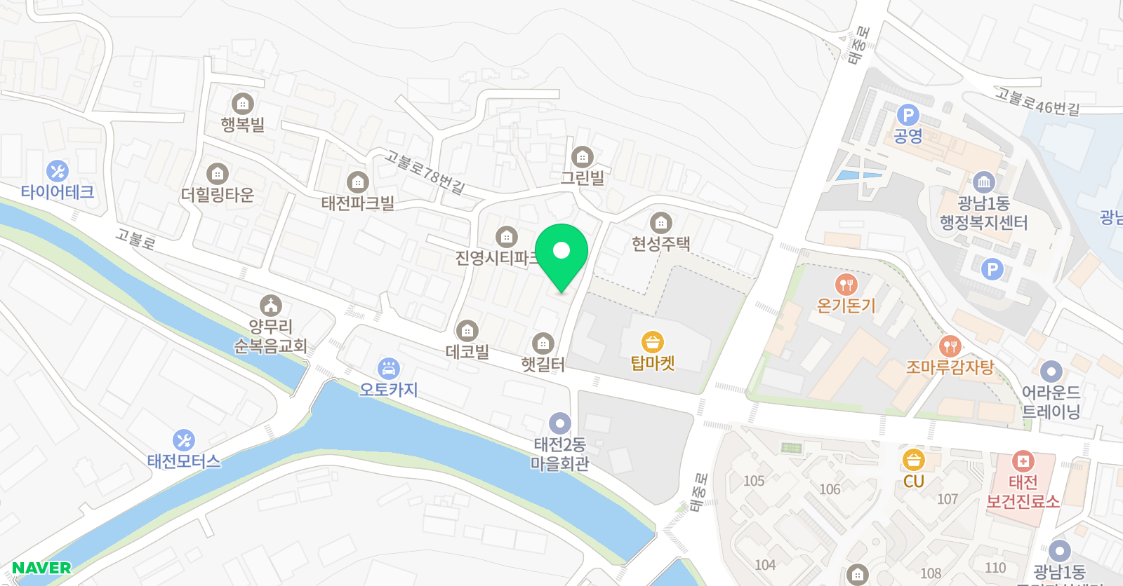 UP 영어수학 학원 위치