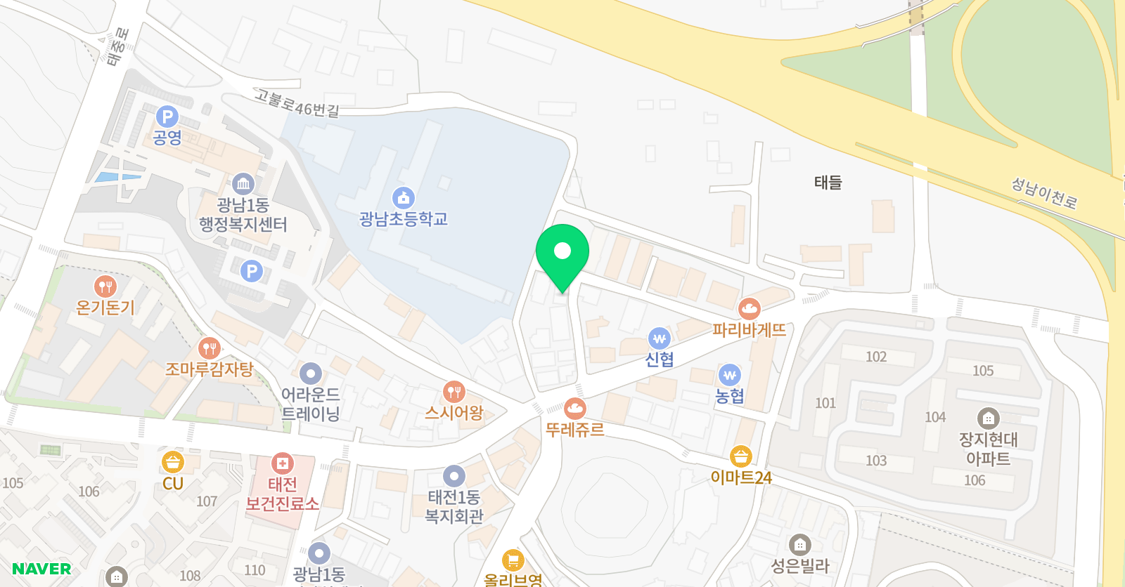 책읽는피카소맨투맨 학원 위치