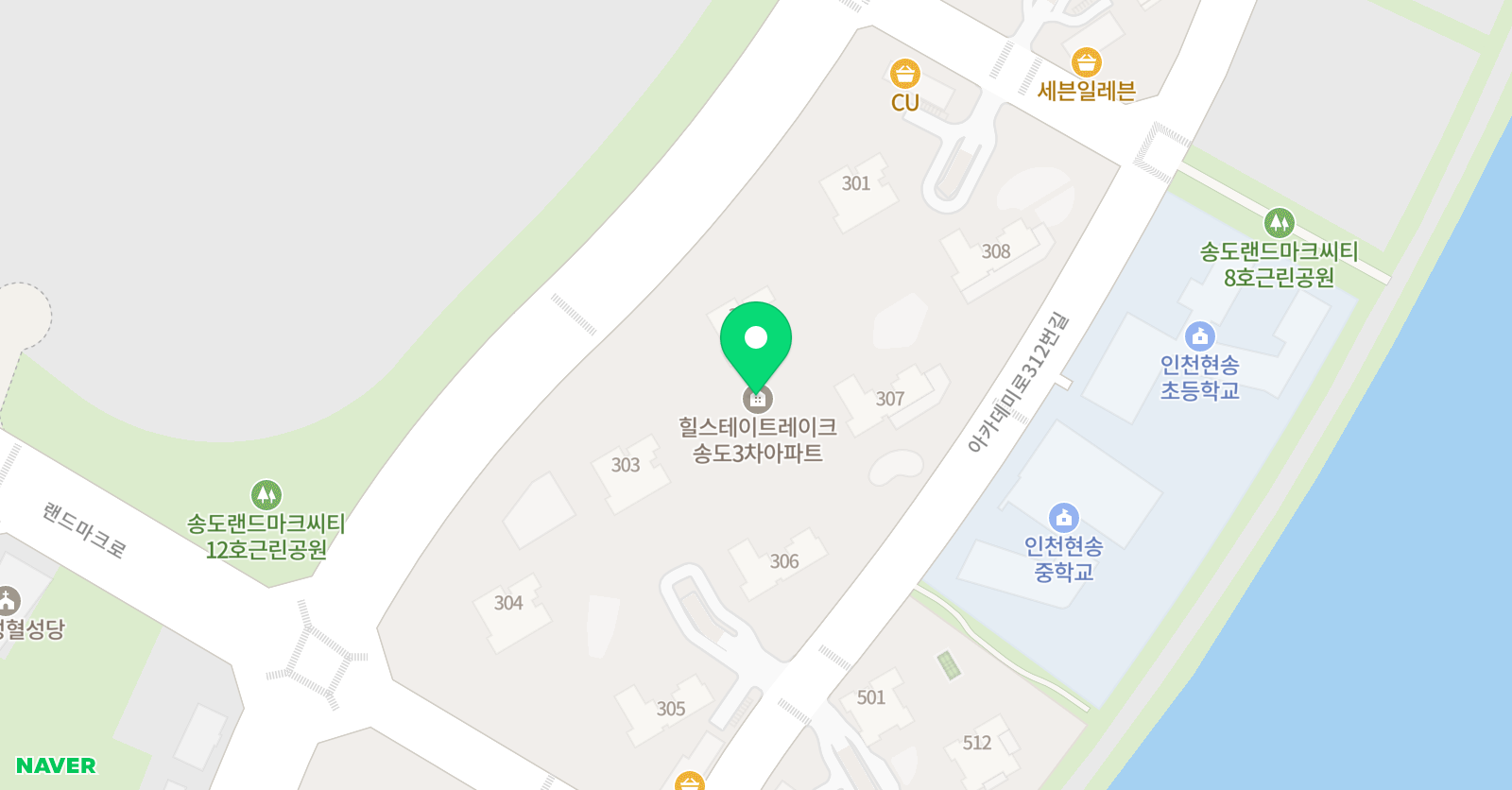 삼성영어셀레나 힐스테이트레이크3차학습관 위치