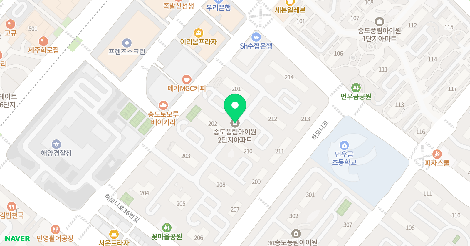 DEEP IN 송도 관리형 스터디카페 위치