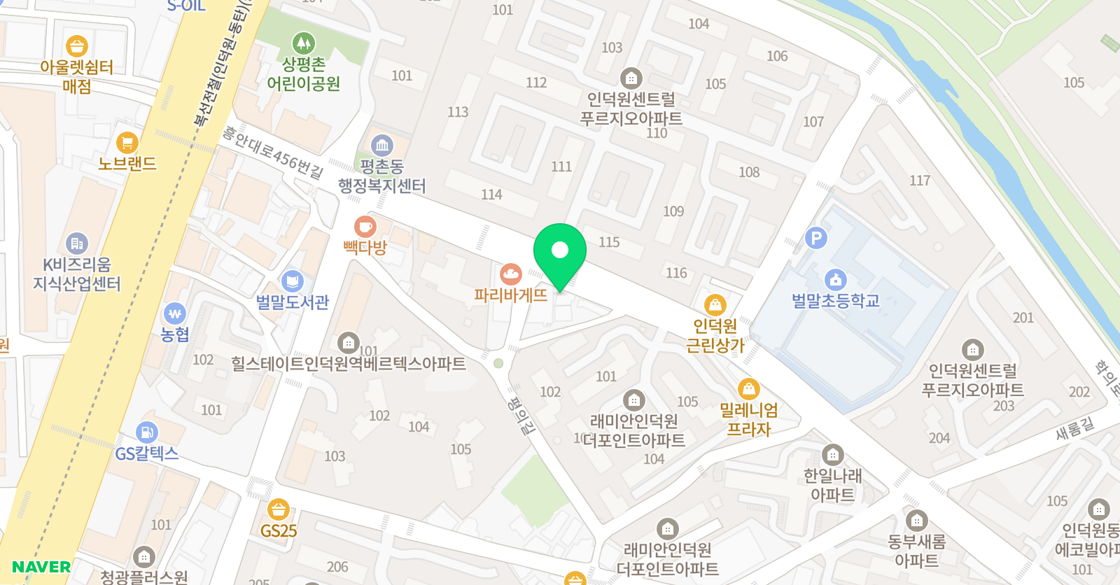 쎈 수학러닝센터 평촌학원 위치