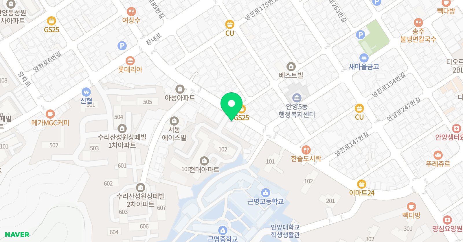 황금소나무 학원 위치