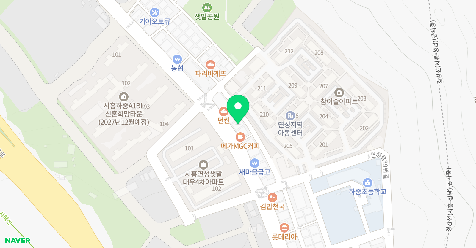 푸르넷 학원 연성하중 위치
