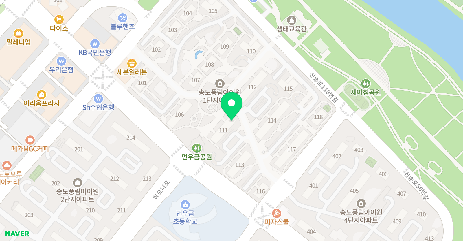 솔루니 송도풍림홈스쿨 위치