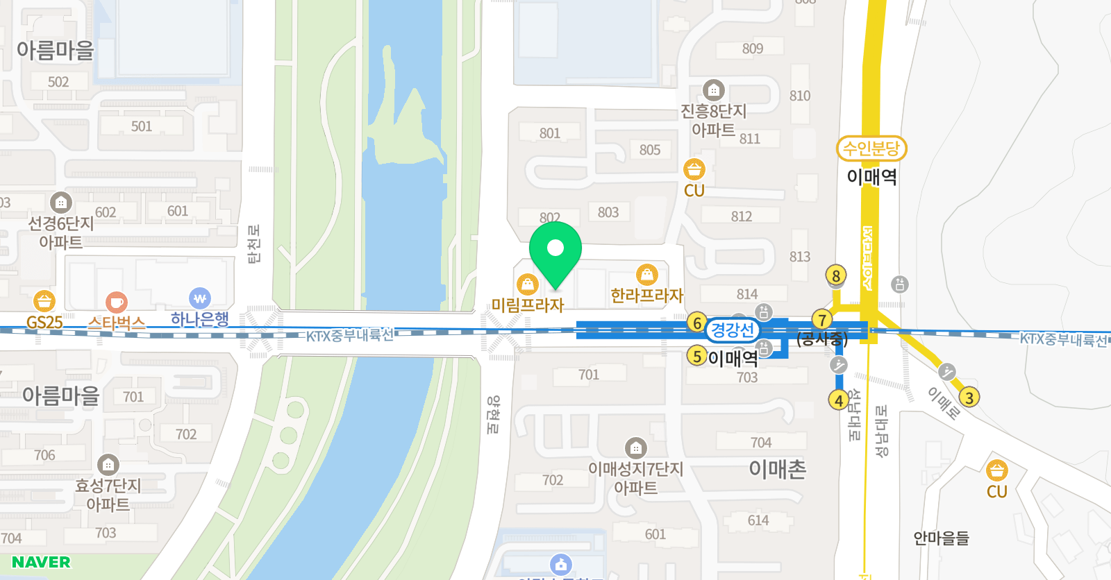 스팀어학원 이매브랜치 위치