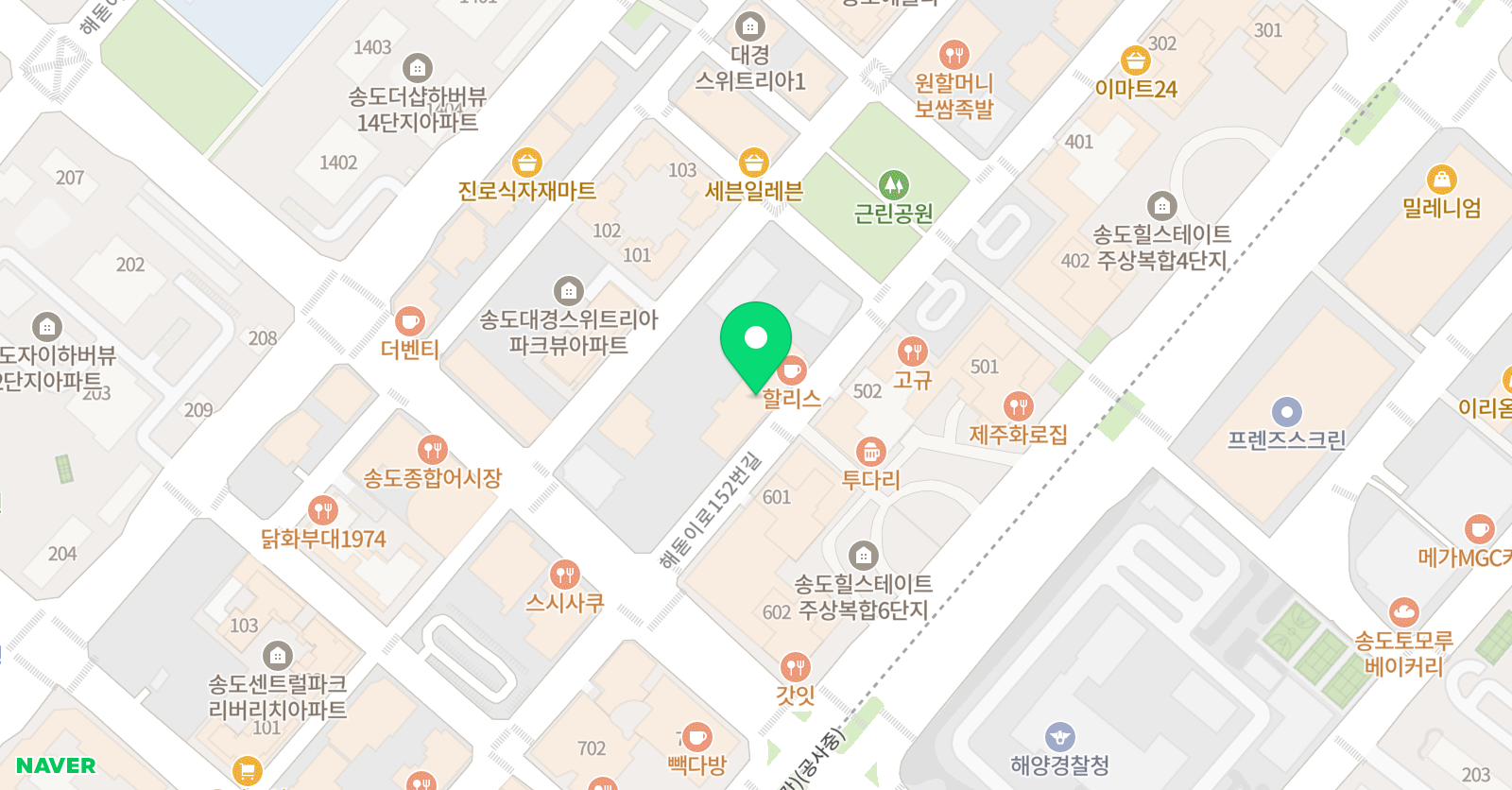 깊은생각 수학학원 송도 위치