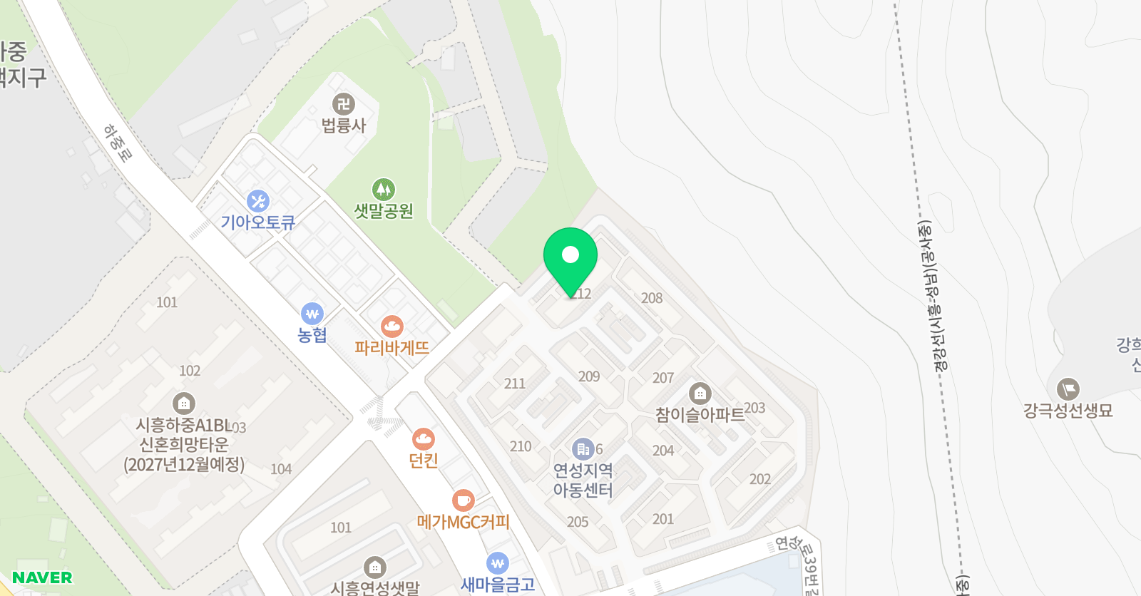아소비 시흥하중점 위치