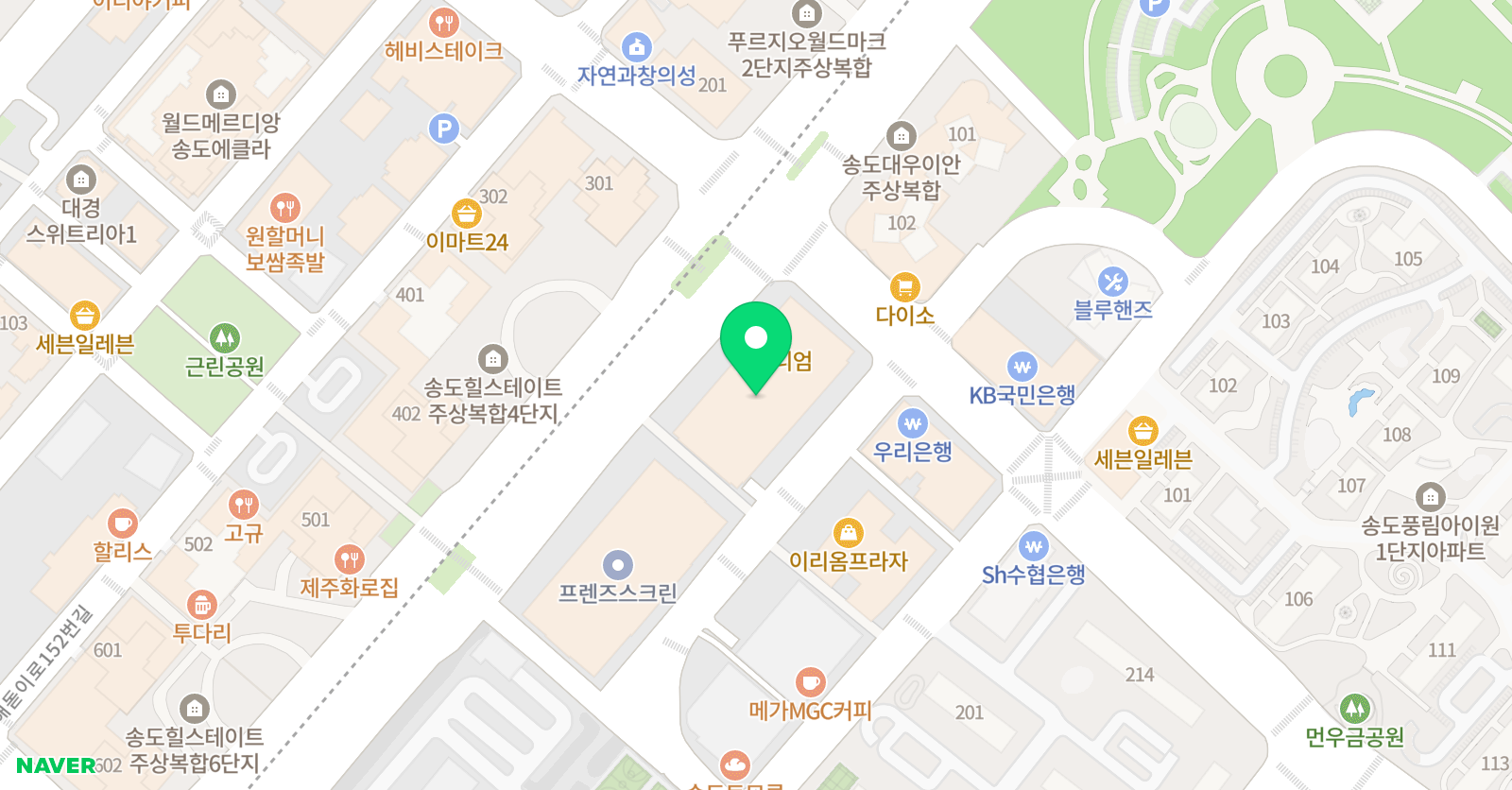 SM 댄스아카데미 송도국제도시점 위치