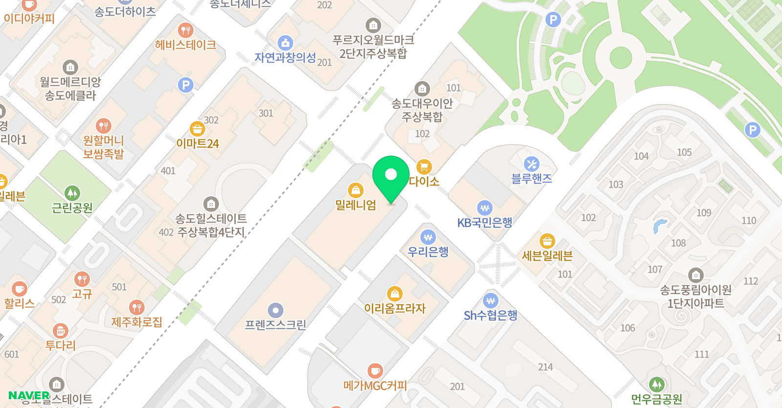 하이파이브 미술학원 송도점 위치