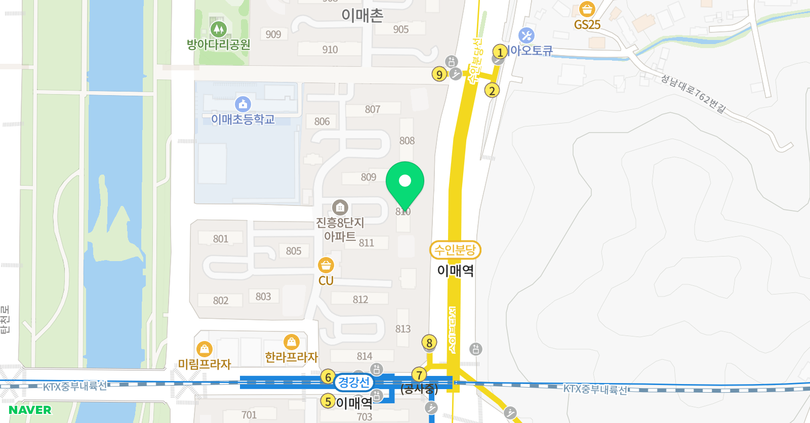 빨간펜 수학의달인 이매진흥점 위치