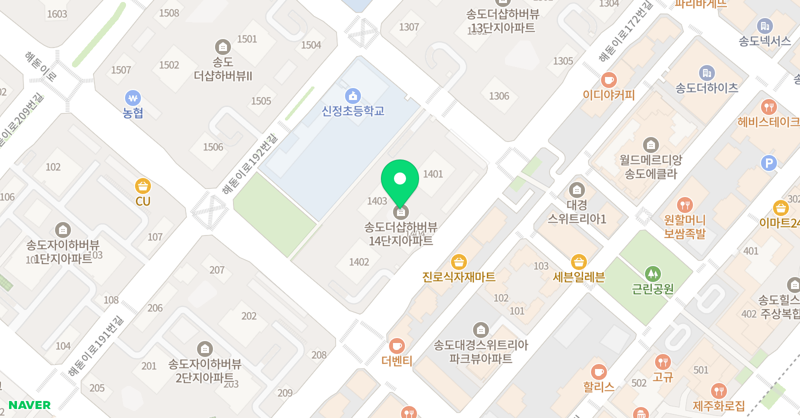 아소비 학원 인천 송도하버뷰점 위치